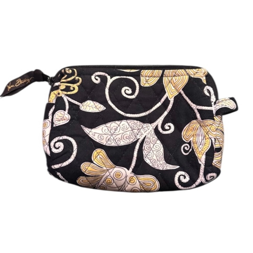 Vera Bradley Yellow Bird Retired medium makeup cosmetic toiletries lined bag